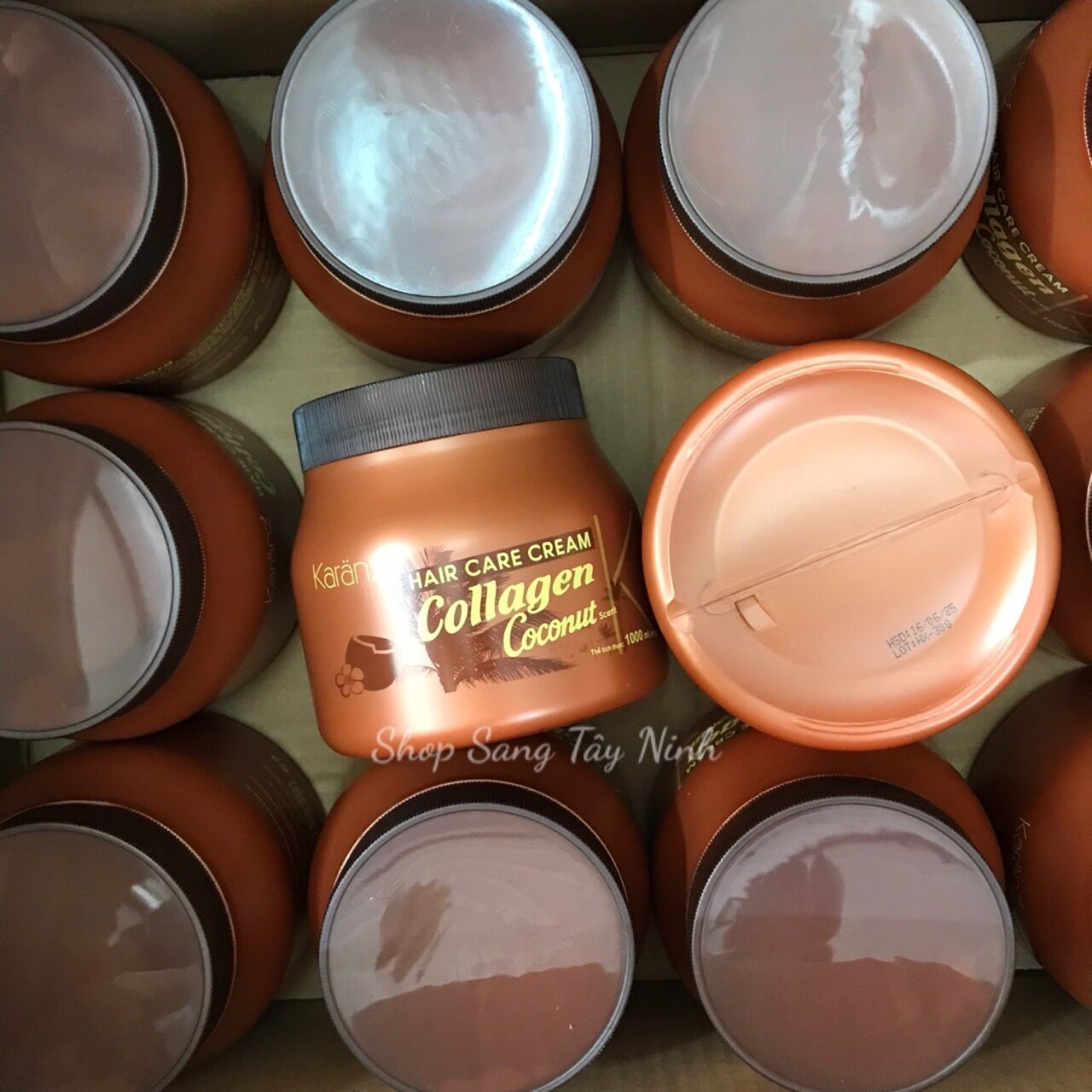 Kem ủ tóc Collagen Karanz dừa lùn màu nâu 1000ml - Hấp Dầu phục hồi tóc hư tổn, chẻ ngọn