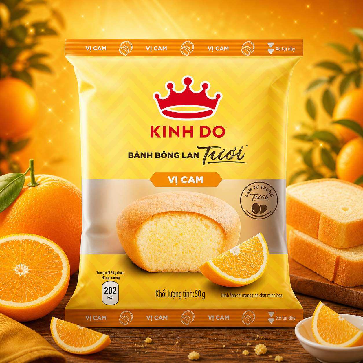Bánh Mì Kinh Đô Tươi - Bông Lan Vị Cam