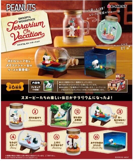 Bộ 6 Snoopy Terrarium On Vacation