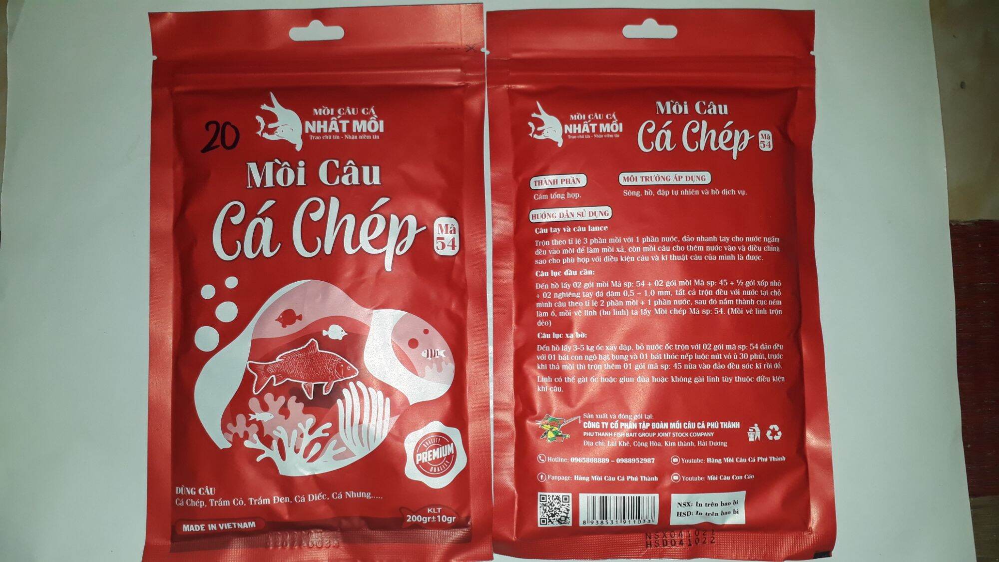 MỒI CÂU CÁ CHÉP MÃ SP 54(gồm 2gói) _Hãng Phú Thành
