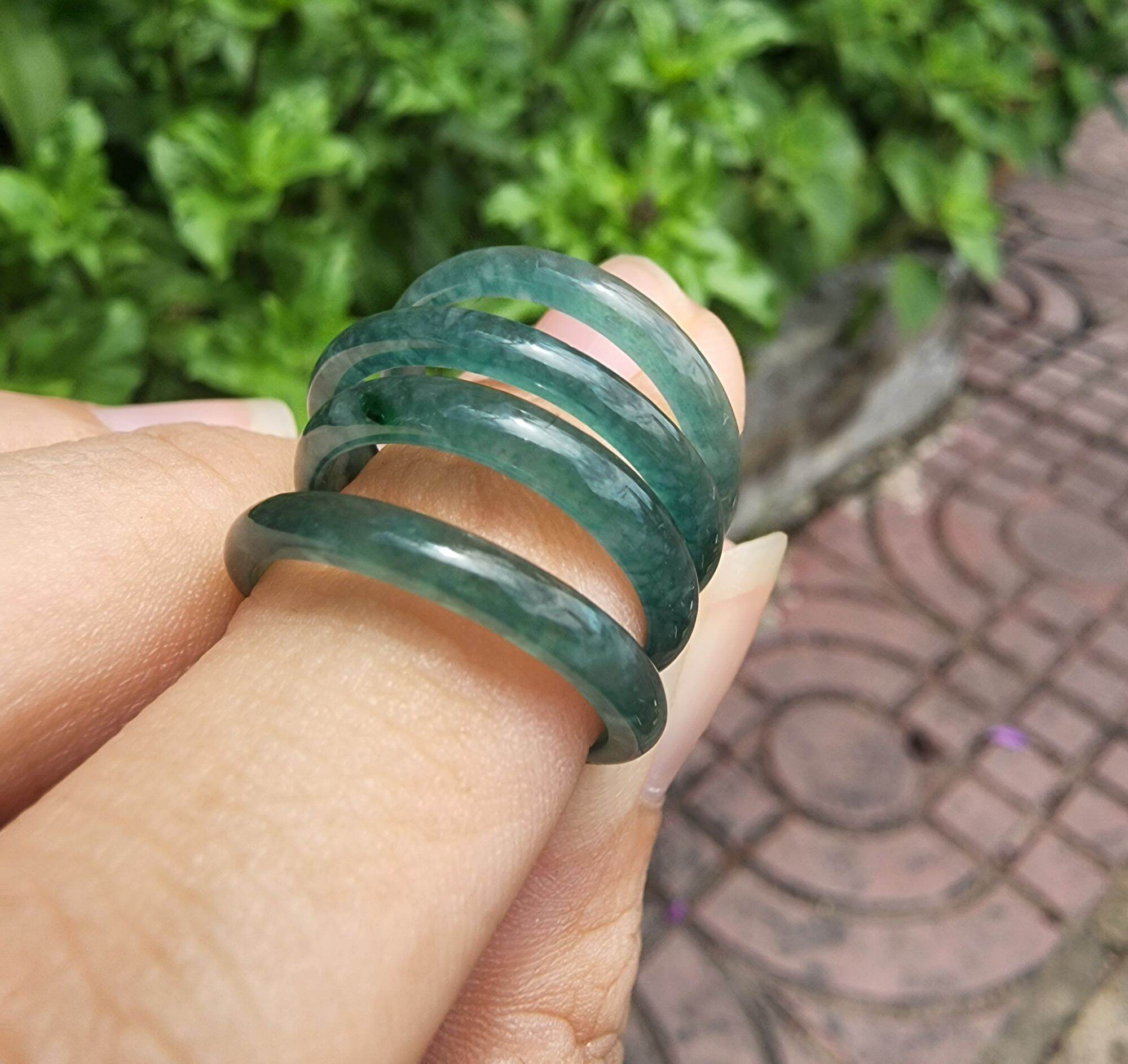 Nhẫn cẩm thạch lam băng bông tuyết