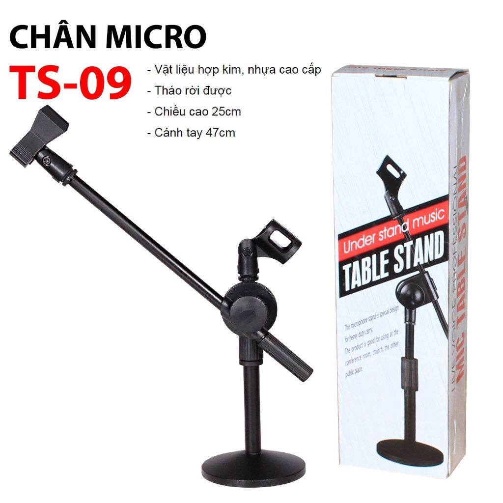 Chân micro để bàn TS-09, chân micro TS-10 Giá đỡ mic bằng kim loại chắn chắn dùng cho các cuộc họp, bài giảng video trò chuyện - chân micro để bàn