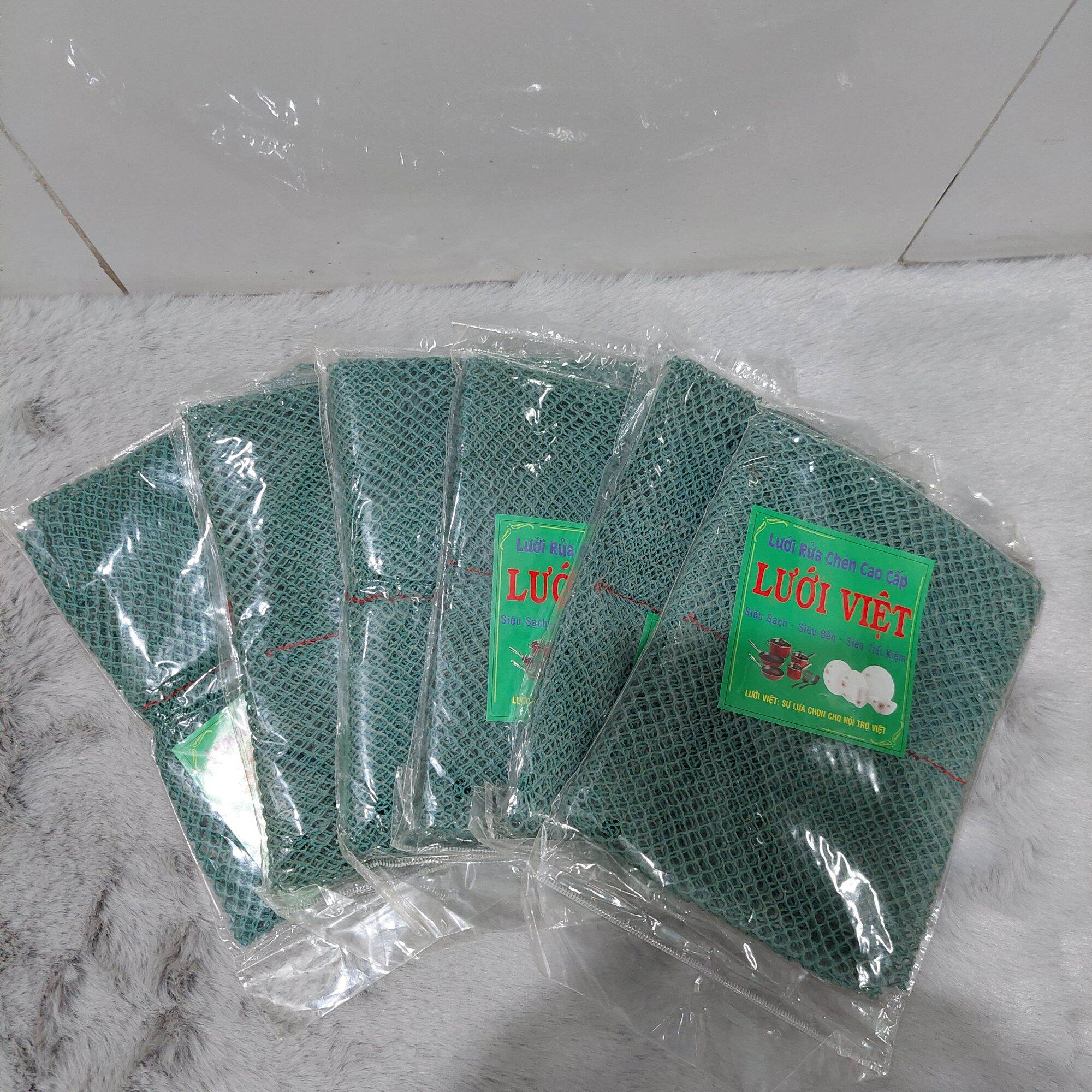 Lưới rửa chén bát Lưới Việt đỏ - Xanh