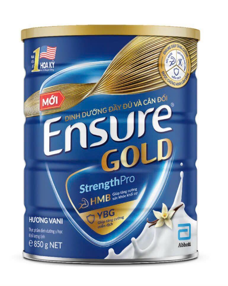 Sữa bột Ensure Gold hương vani 850gr (mẫu mới)