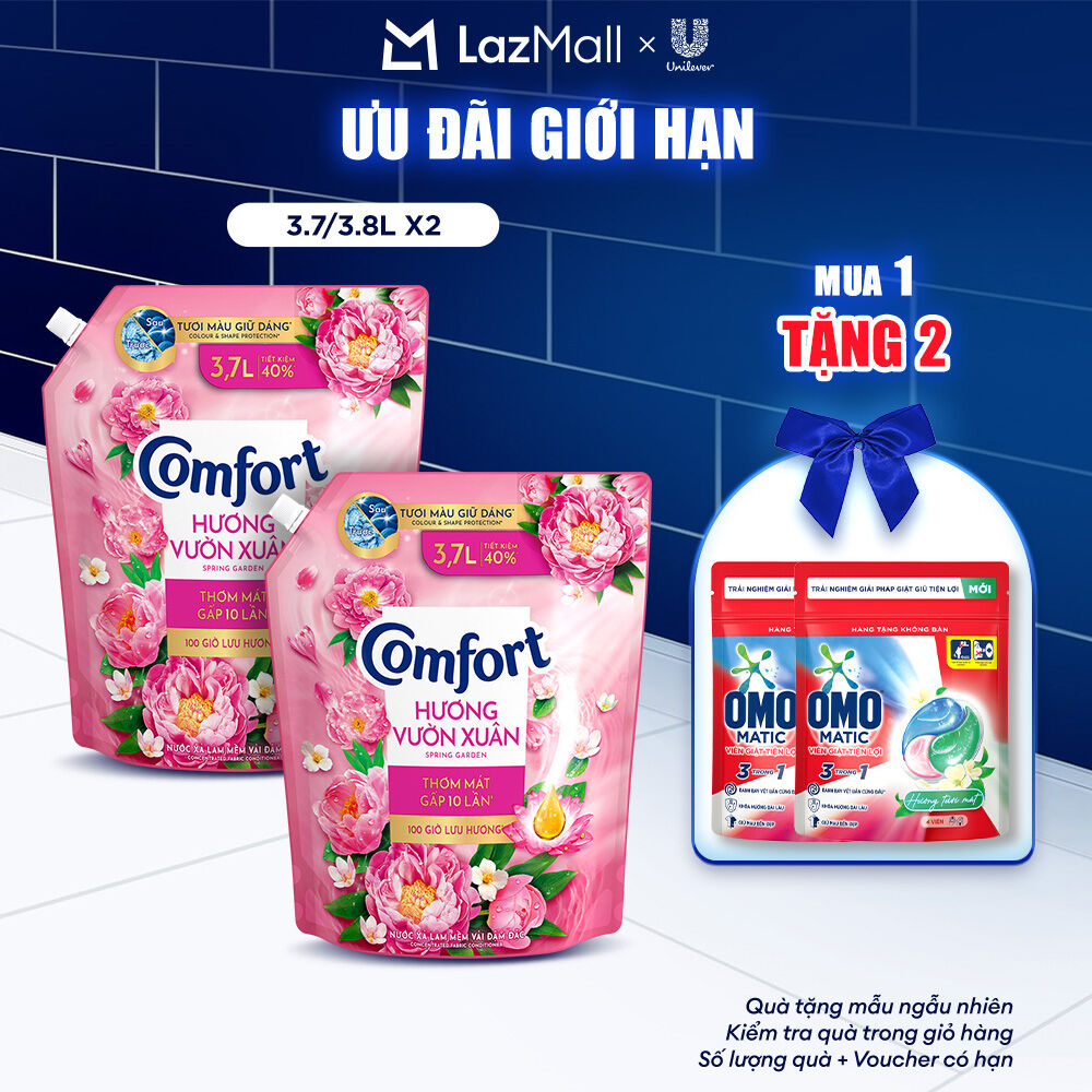   Livestream  - Combo 2 túi nước xả vải Comfort Thiên nhiên Chuyên sâu túi 3.7 3.8L  bao bì tùy lô nhập hàng  