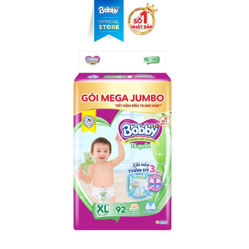 Tã quần Bobby M 120 miếng, M120. Date 2025