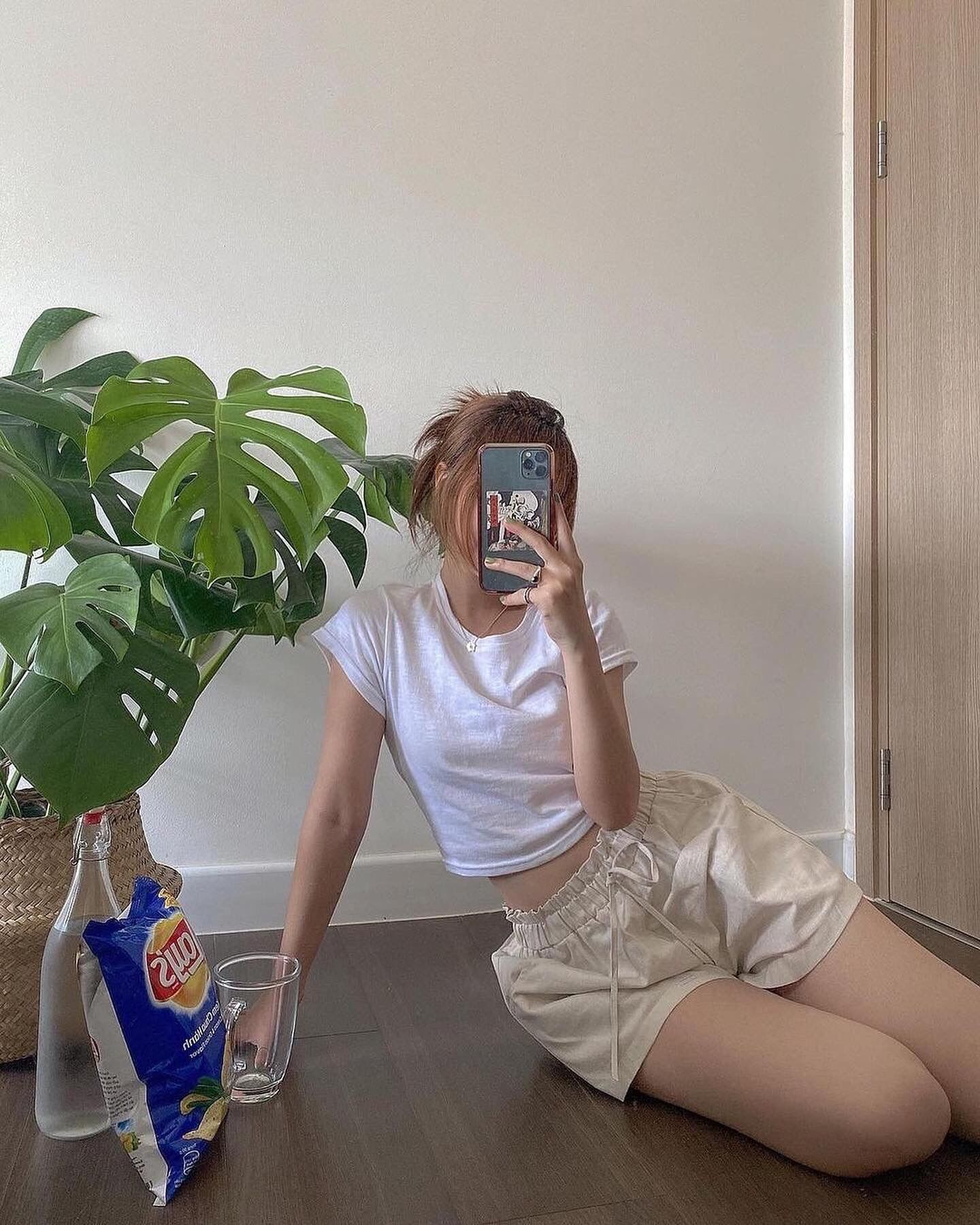 Greenstuff - Áo thun trắng croptop basic