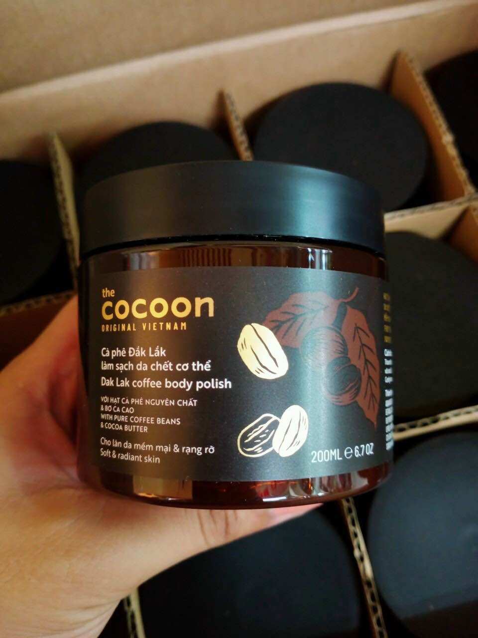 Tẩy tế bào chết cà phê cocoon hủ mẫu cũ