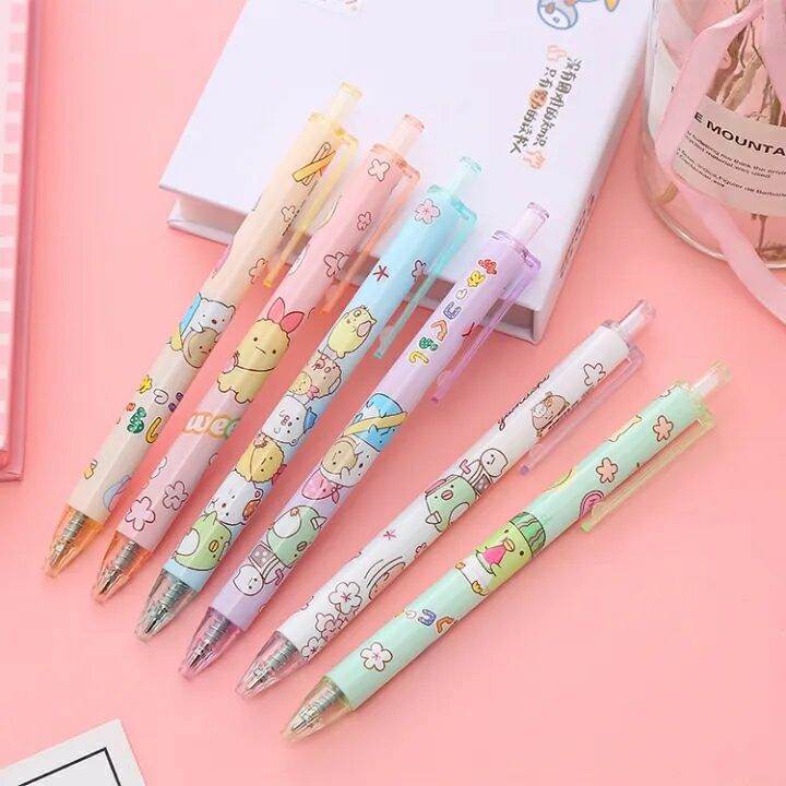 🍓 Bút bi bấm bộ sưu tập bút bi hoạt hình gấu thỏ bé chibi viết bi mực gel đen xanh đỏ ngòi 0.5mm #A2801