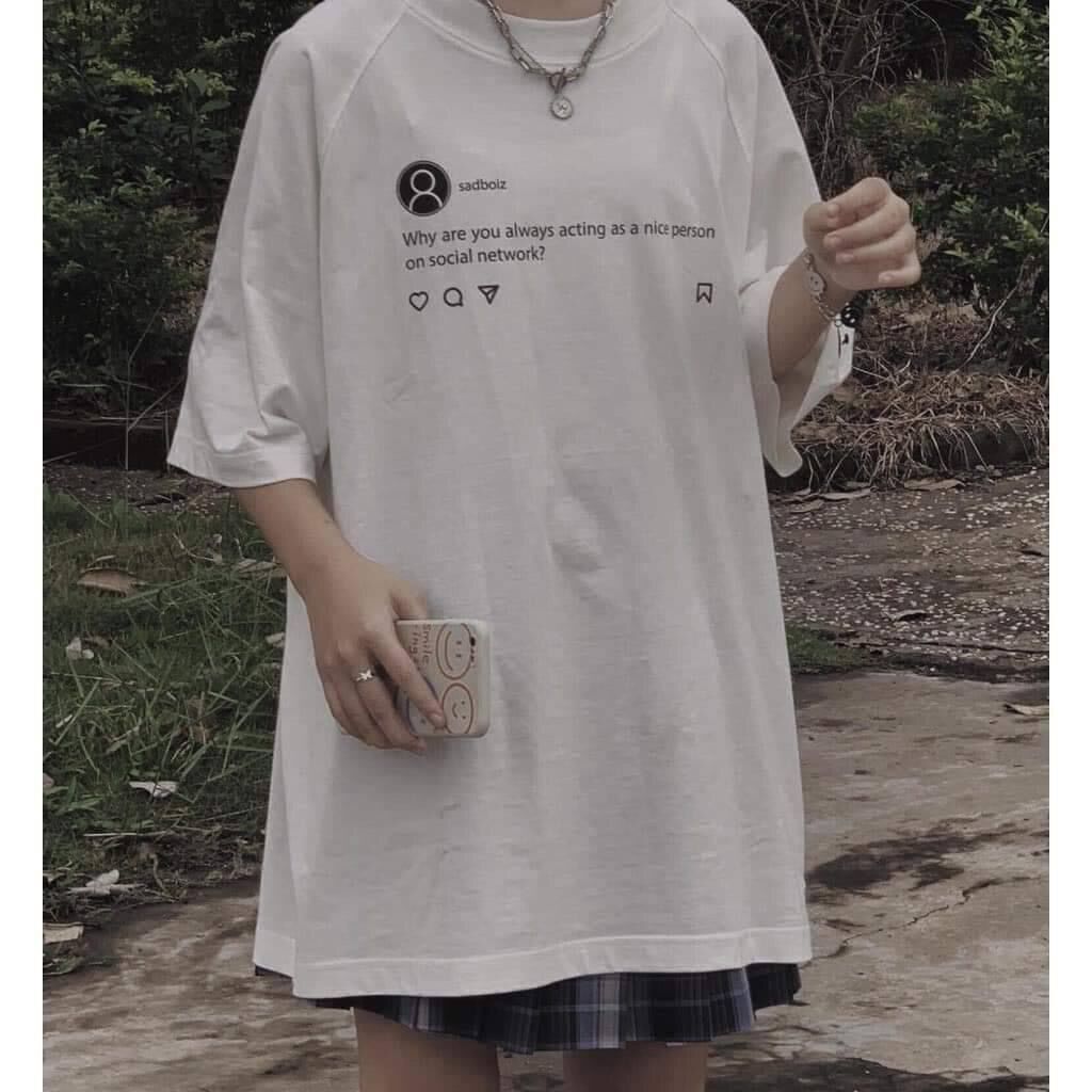 Áo Phông In Logo Hottrend , From Thụng Dáng Unisex