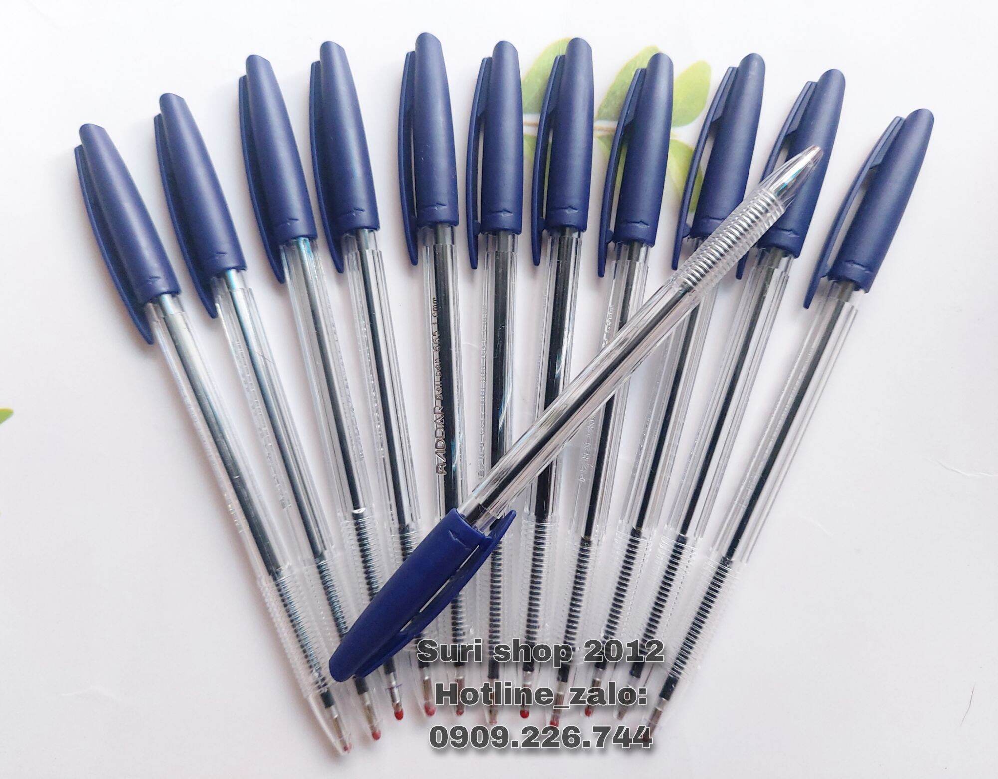 Combo 10 cây bút bi mực xanh Raddar 665 ngòi 1.0mm