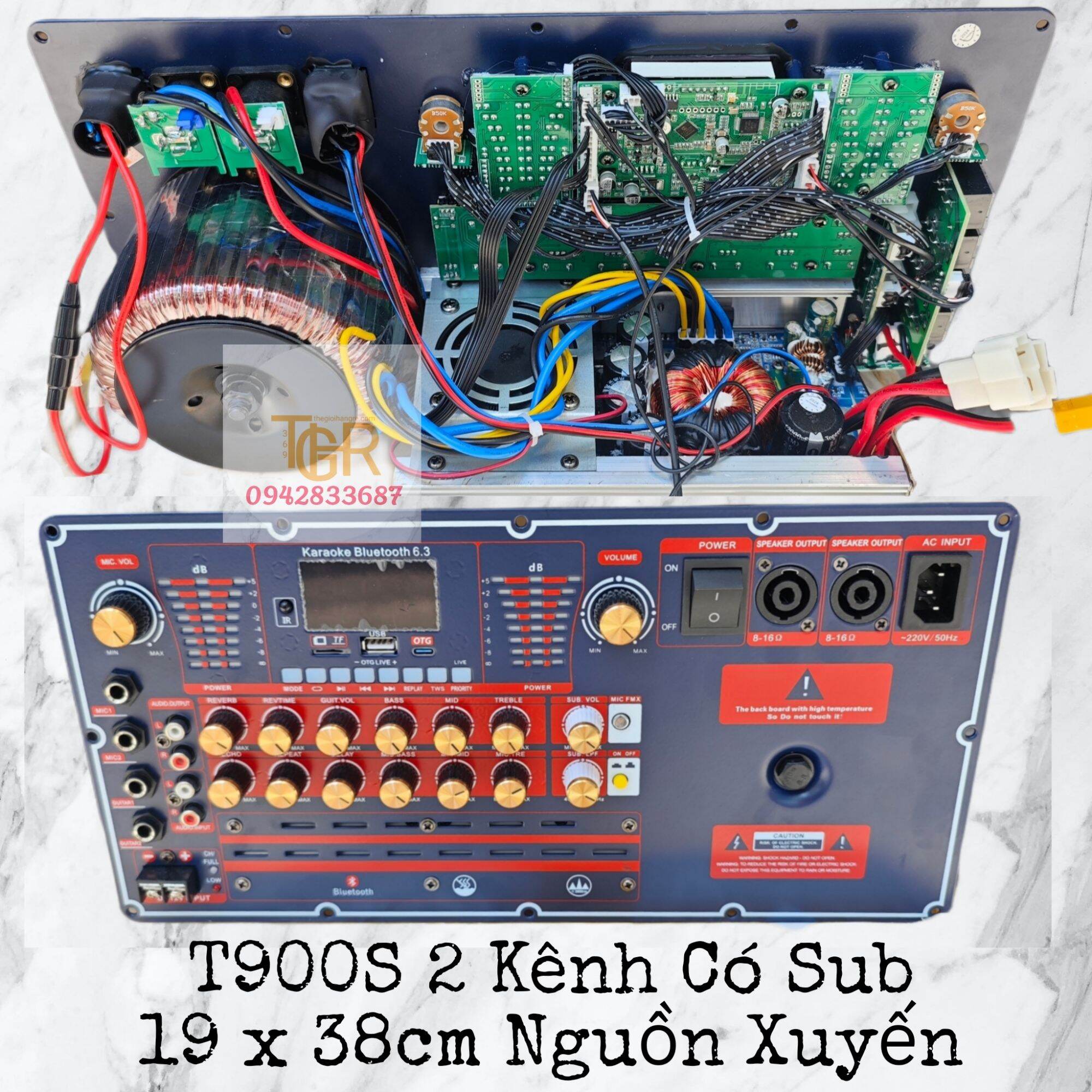 Mạch loa kéo t900s 2 kênh có sub