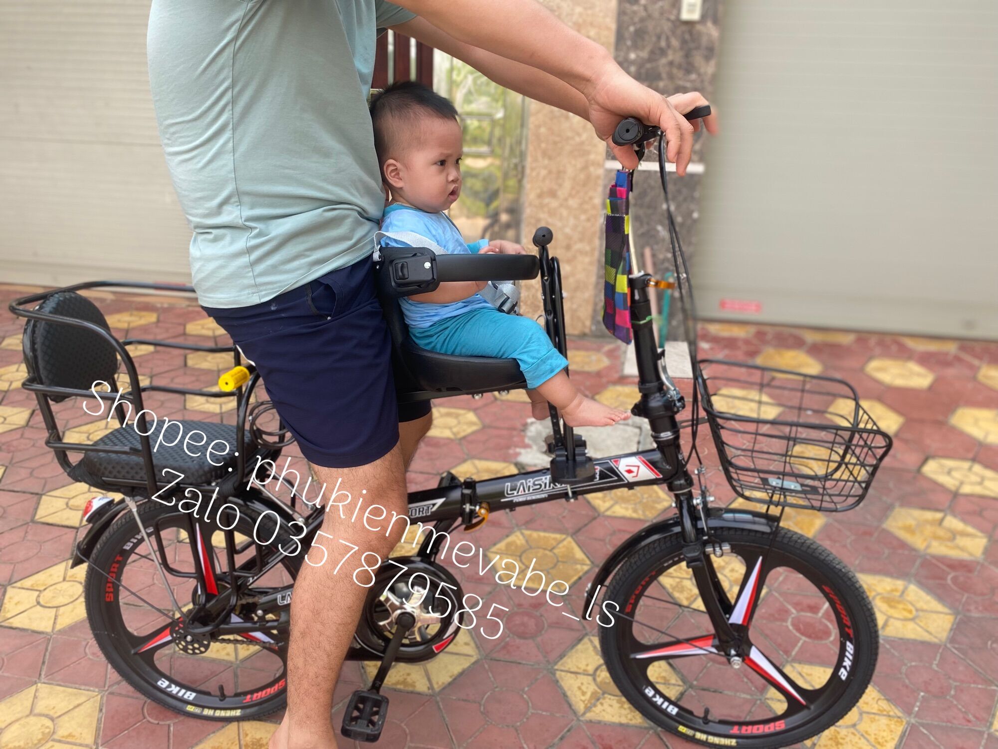 D07-Ghế ngồi trước xe đạp thể thao cao cấp