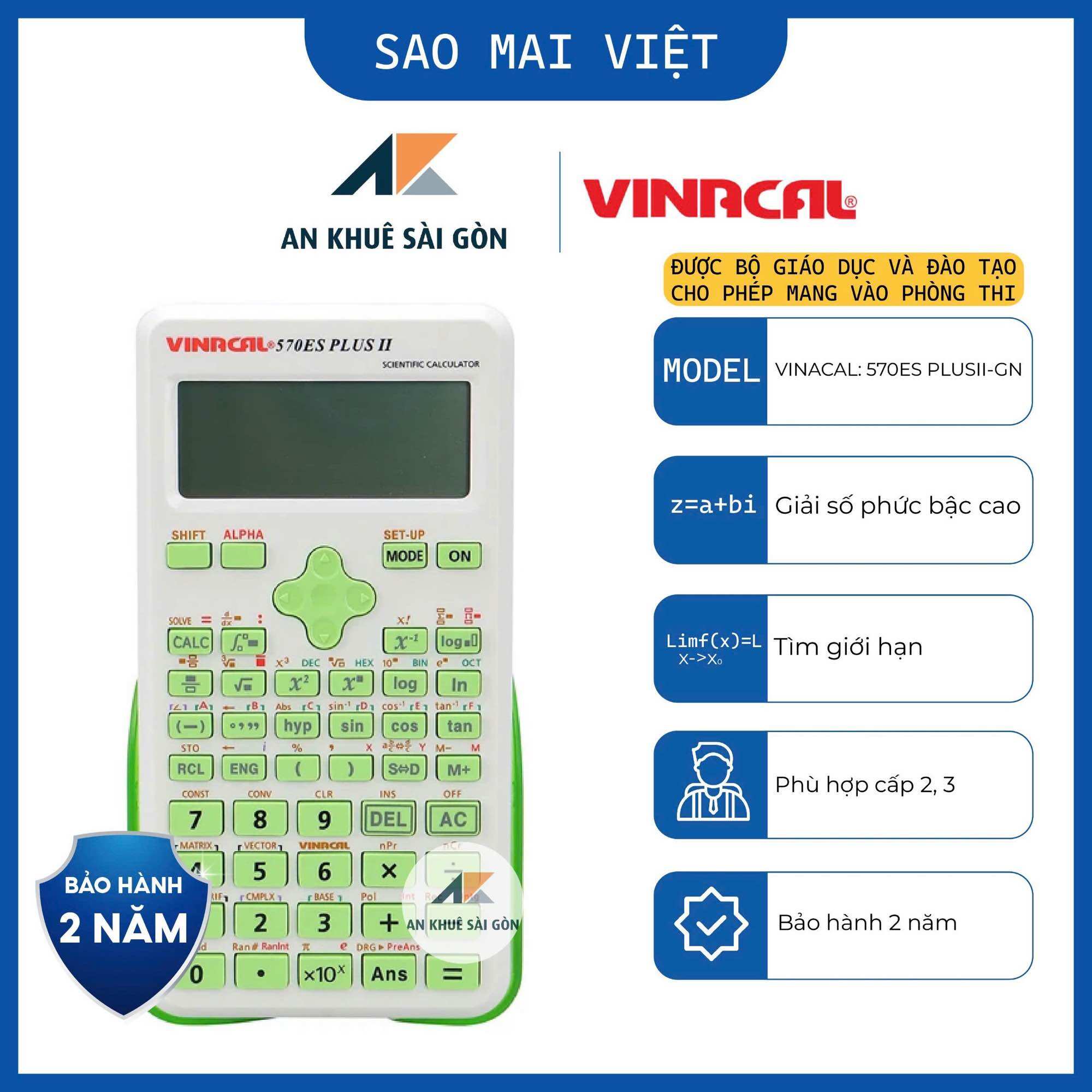 Máy tính VINACAL570ES Plus II CHÍNH HÃNG