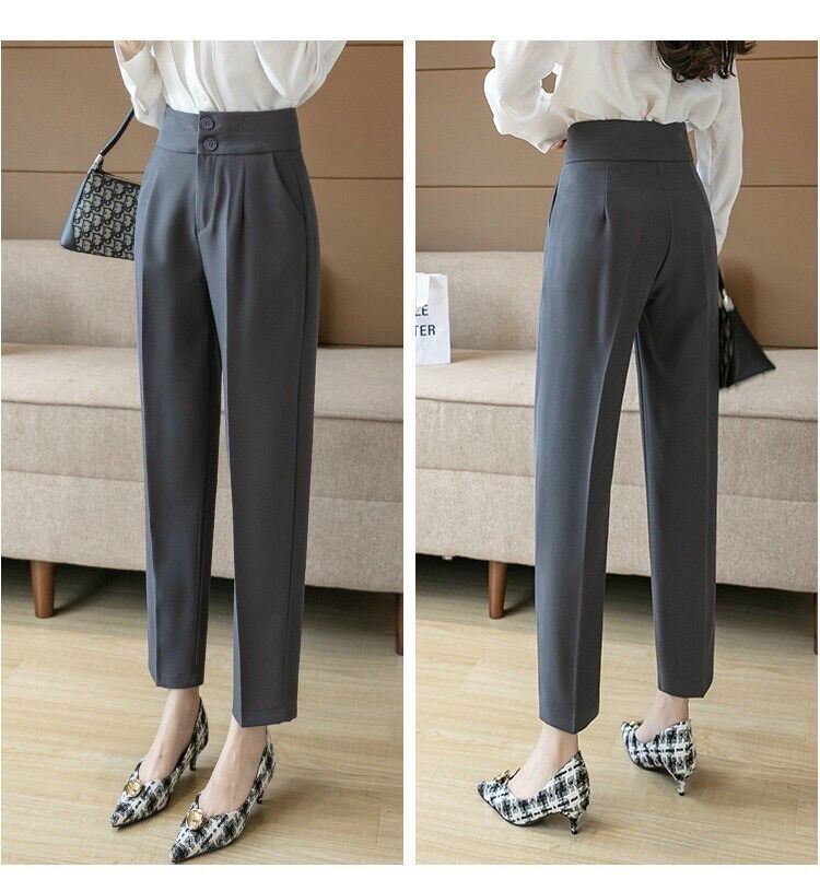 QUẦN BAGGY NỮ CẠP CAO 2 CÚC SIÊU TÔN DÁNG