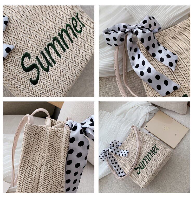 Túi cói đi biển Mini Sumer phong cách VINTAGE