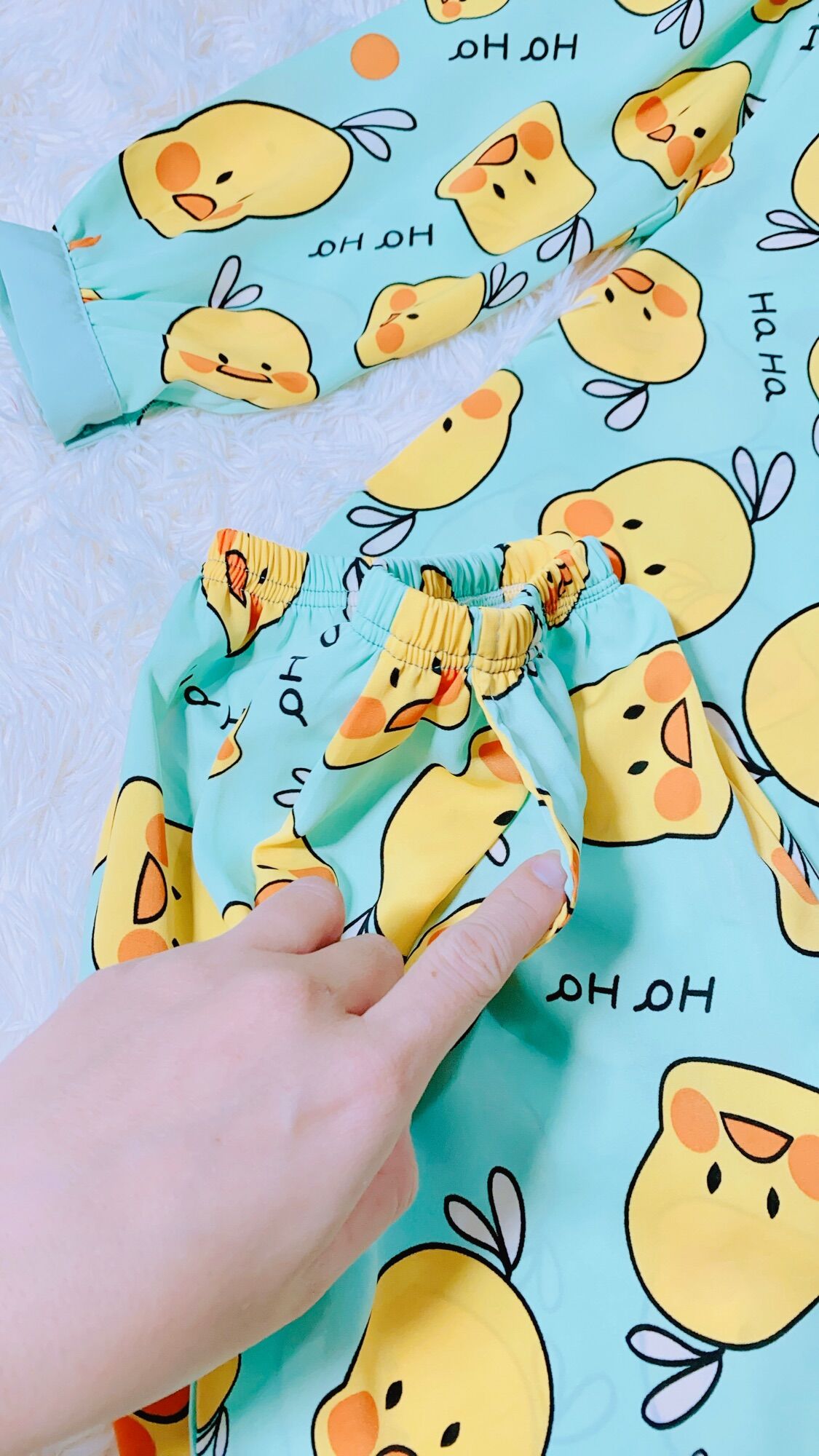 Bộ Lụa Mango Pyjama Vịt Ú Tay Dài Quần Dài dưới 58kg