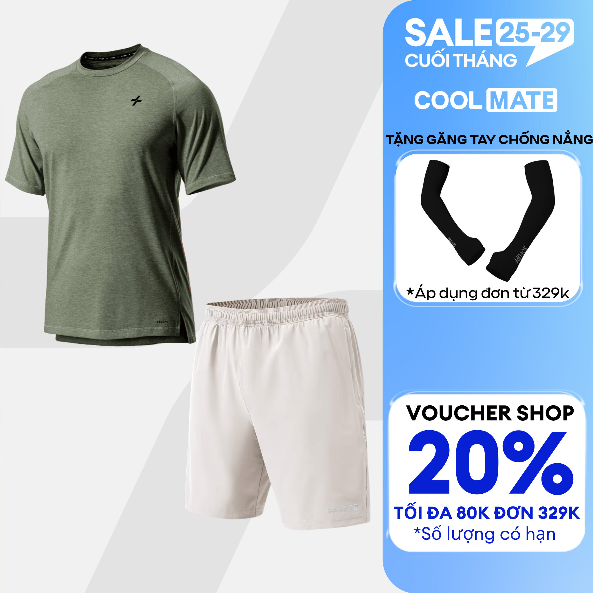 [TẶNG QUÀ ĐƠN TỪ 329K]Set thể thao Áo thun Training Comfort và shorts 7inch đa năng nhanh khô, thoáng khí, set tập gym co giãn tốt Coolmate