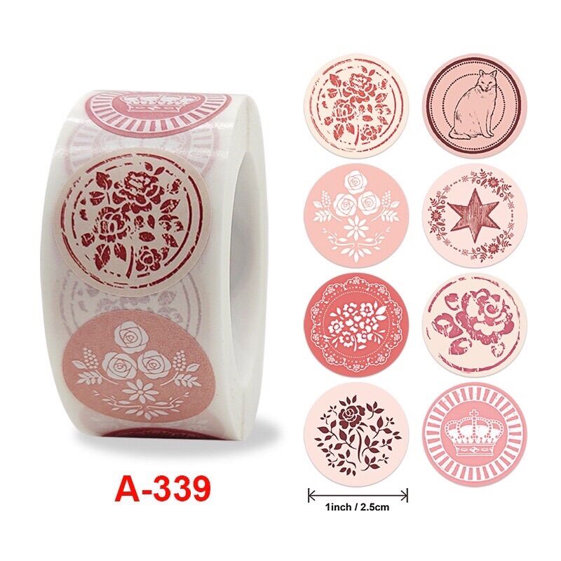 Cuộn 500 miếng sticker thank you GUEM