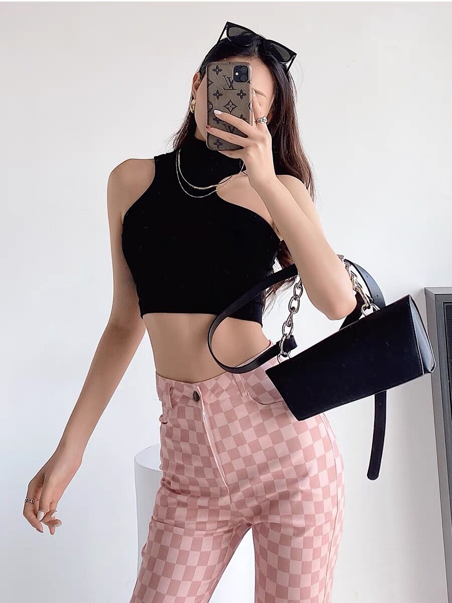 Áo kiểu thun croptop cổ lọ sát nách ôm cho nữ