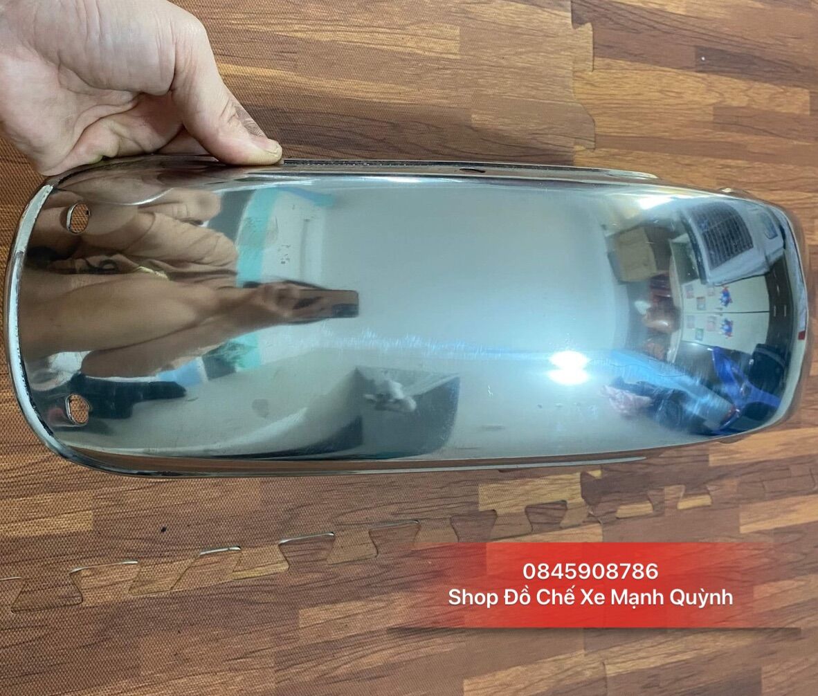 Dè chắn bùn inox bánh trước cho xe máy, xe ba gác