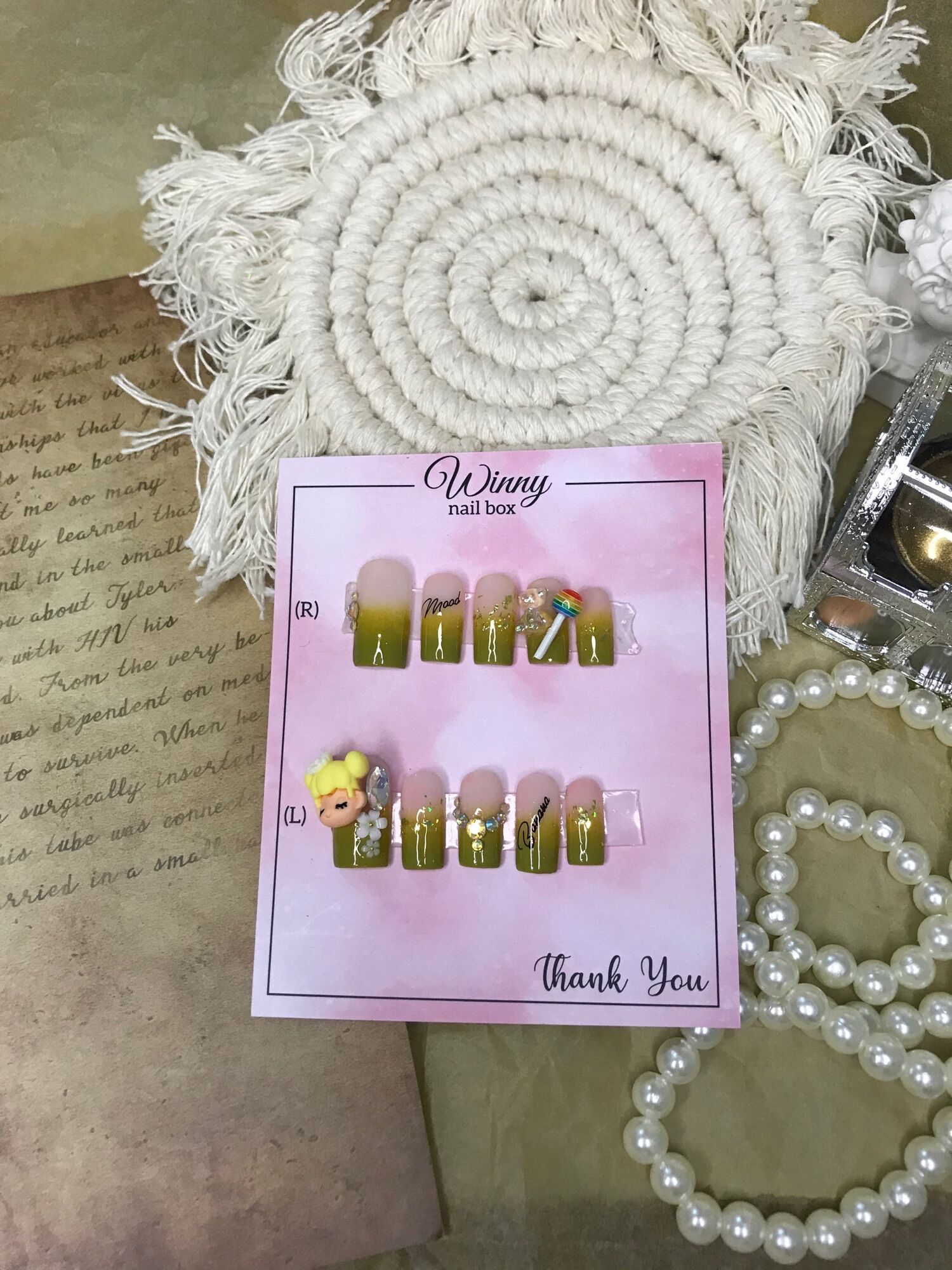 Nailbox móng up móng giả xanh lá mạ