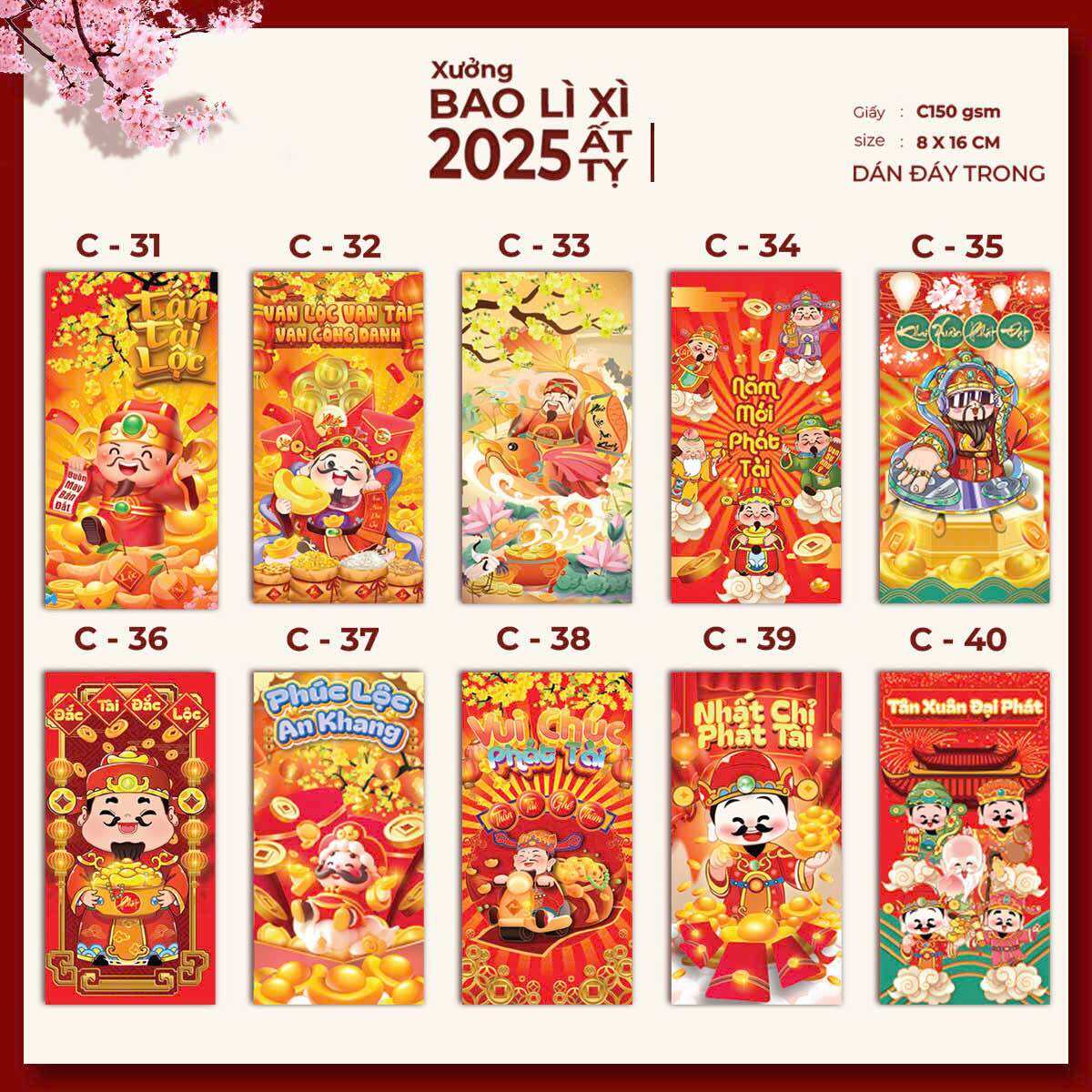 Combo 50 Bao Lì Xì Tết Truyền thống