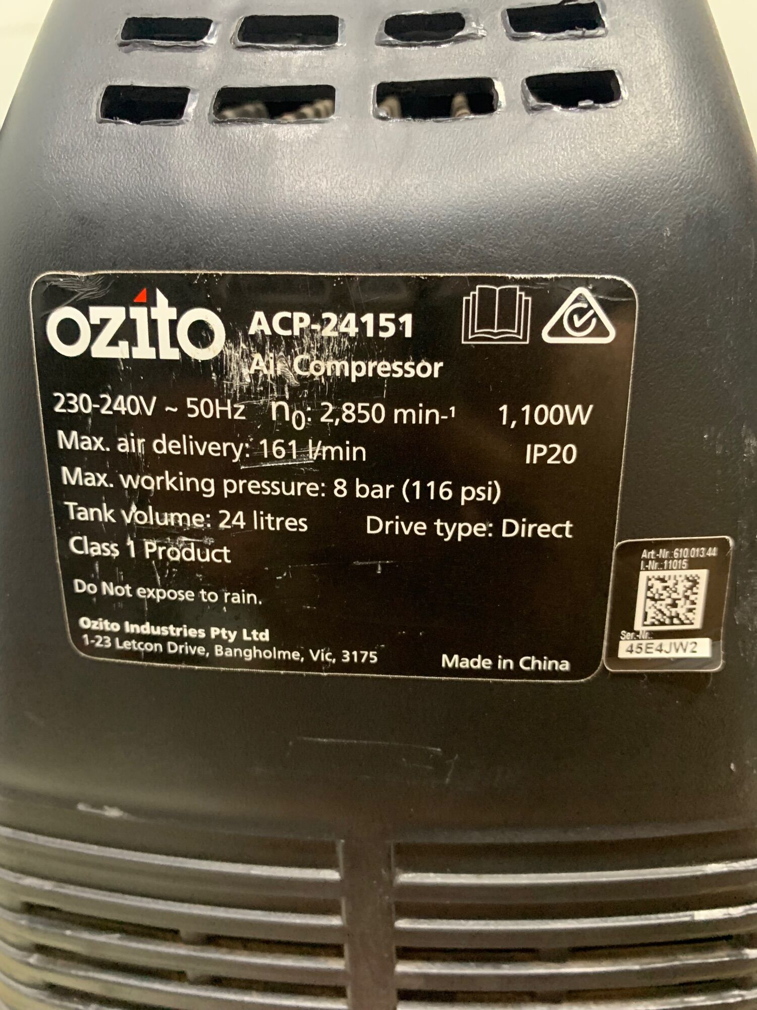 Máy Bơm Hơi Ozito 24Lít