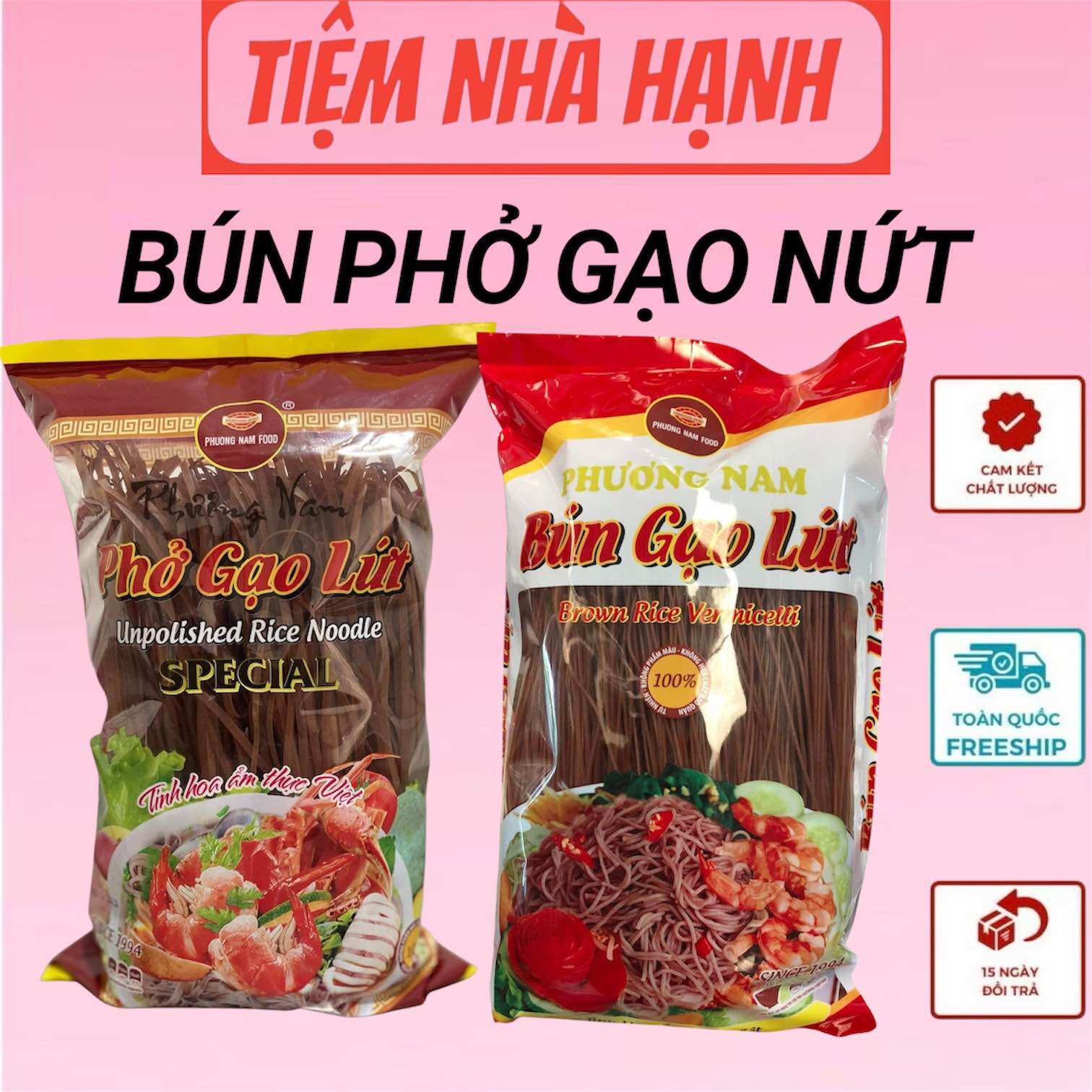 (1KG) Bún Phở Gạo Lứt Đỏ 100% Hữu Cơ Giảm Cholesterol - Sợi Phở & Sợi Bún