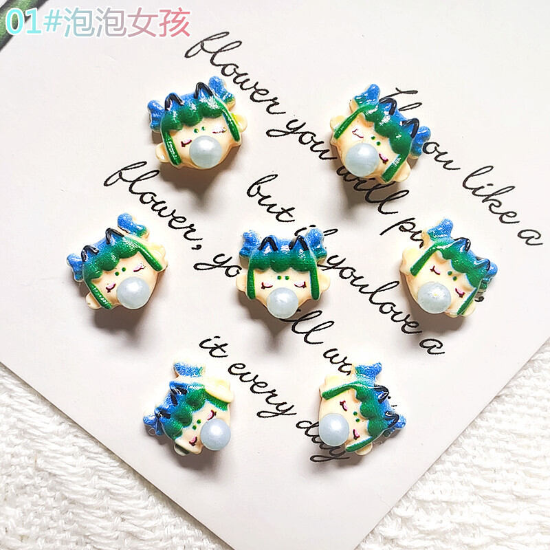 SET 10 charm nail mẫu cô gái