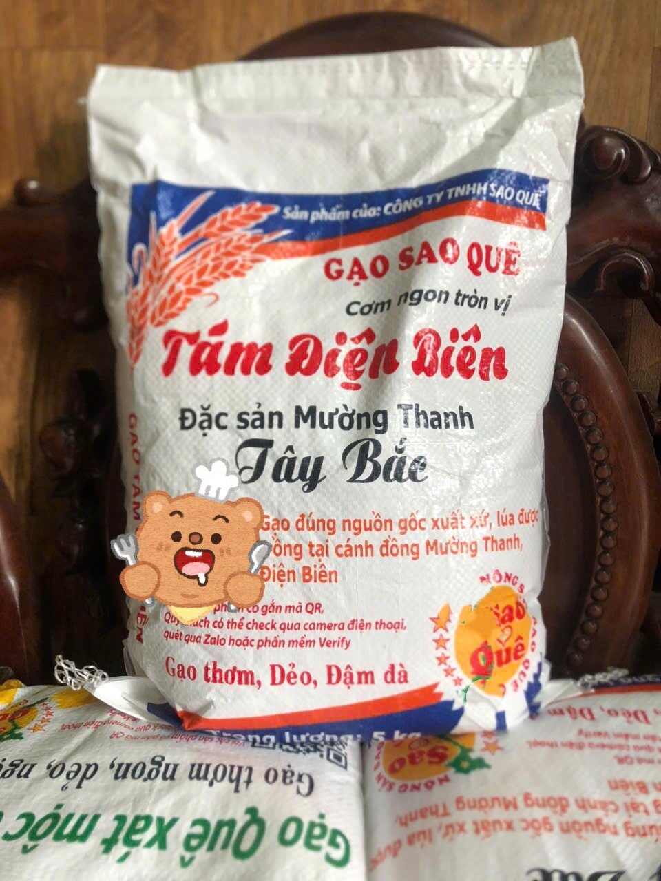Gạo Tám Điện Biên Sao Quê túi 5kg