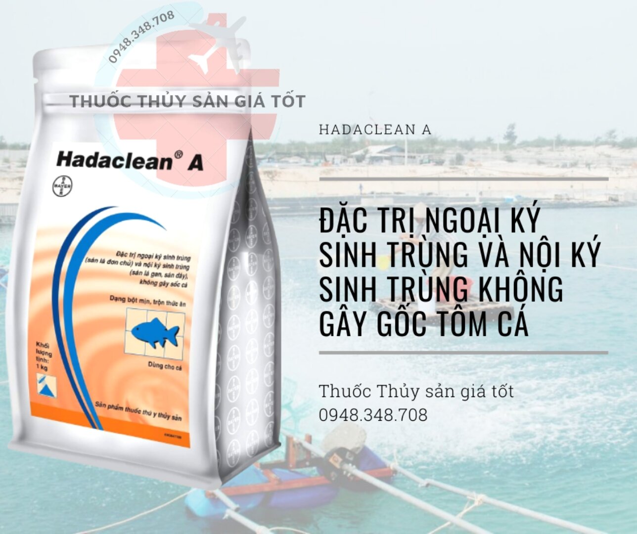 Hadaclean_xổ nội ngoại kí sinh trùng cho tôm cá