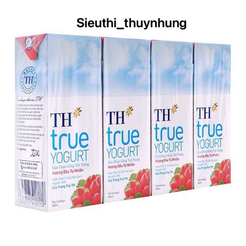 Lốc 4 hộp sữa chua uống th true yogurt 180ml
