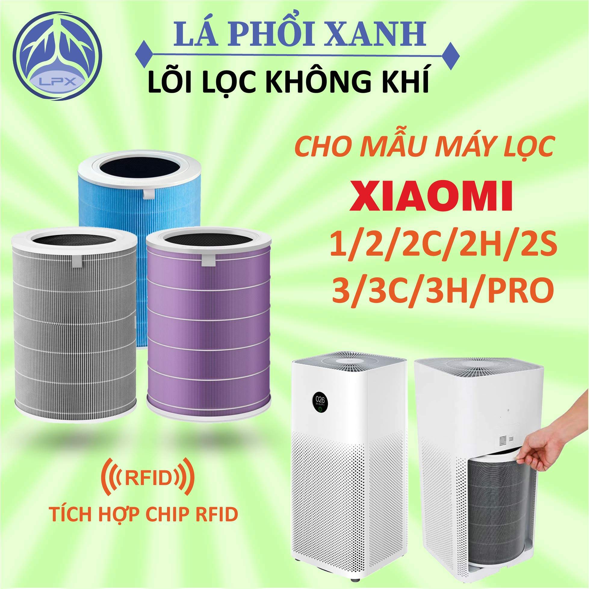 Lõi lọc không khí Xiaomi 1/2/2C/2H/2S/3/3C/3H/PRO, Màng lọc không khí Xiaomi