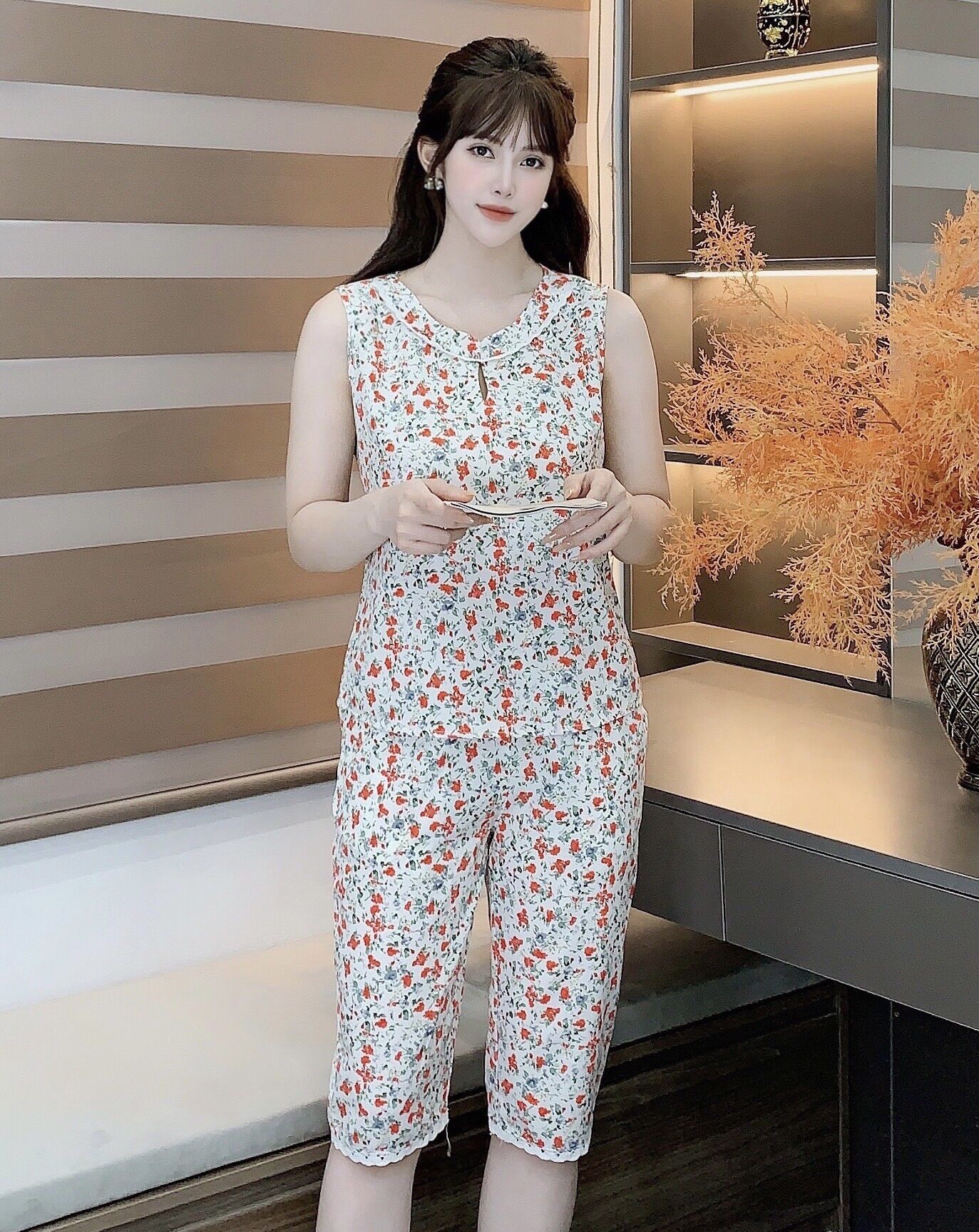 Đồ bộ mặc nhà chất lụa hàn mát mẻ