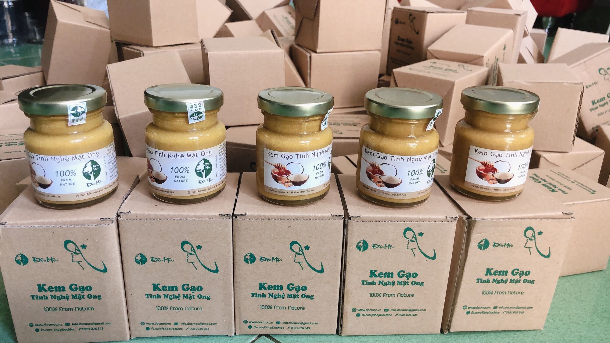 Combo 3 mặt nạ tắm trắng face kem gạo tinh nghệ Độc Mộc