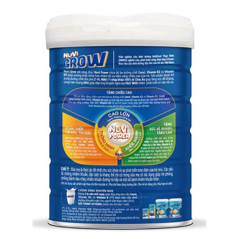 [HSD T5-2025] Sữa Bột Nutifood Nuvi Grow 2+ 900g.