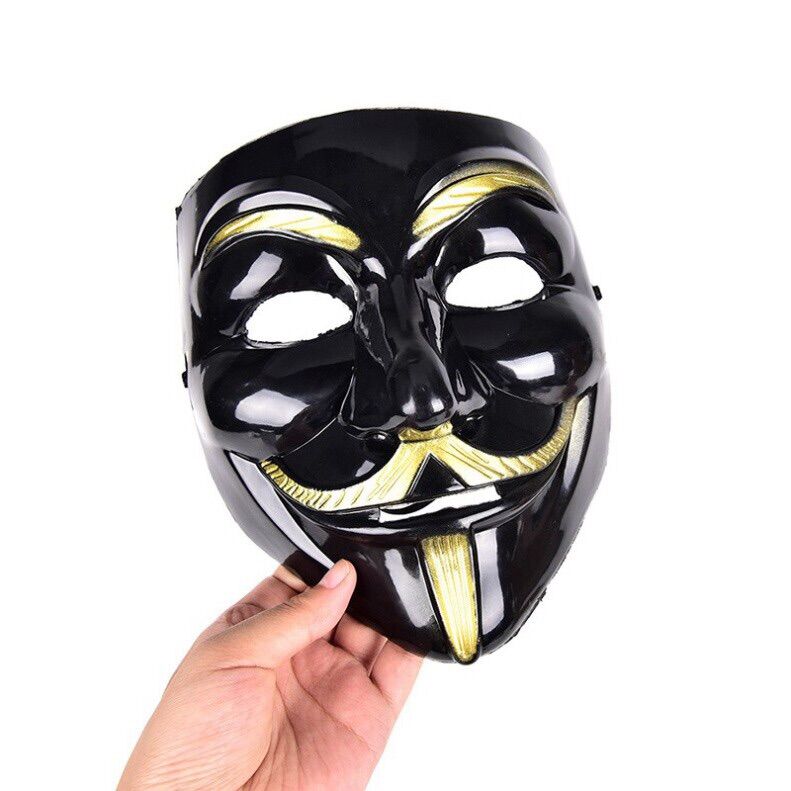 Mặt Nạ Hacker Anonymous đen bóng | Mặt Nạ Halloween Cực Ngầu