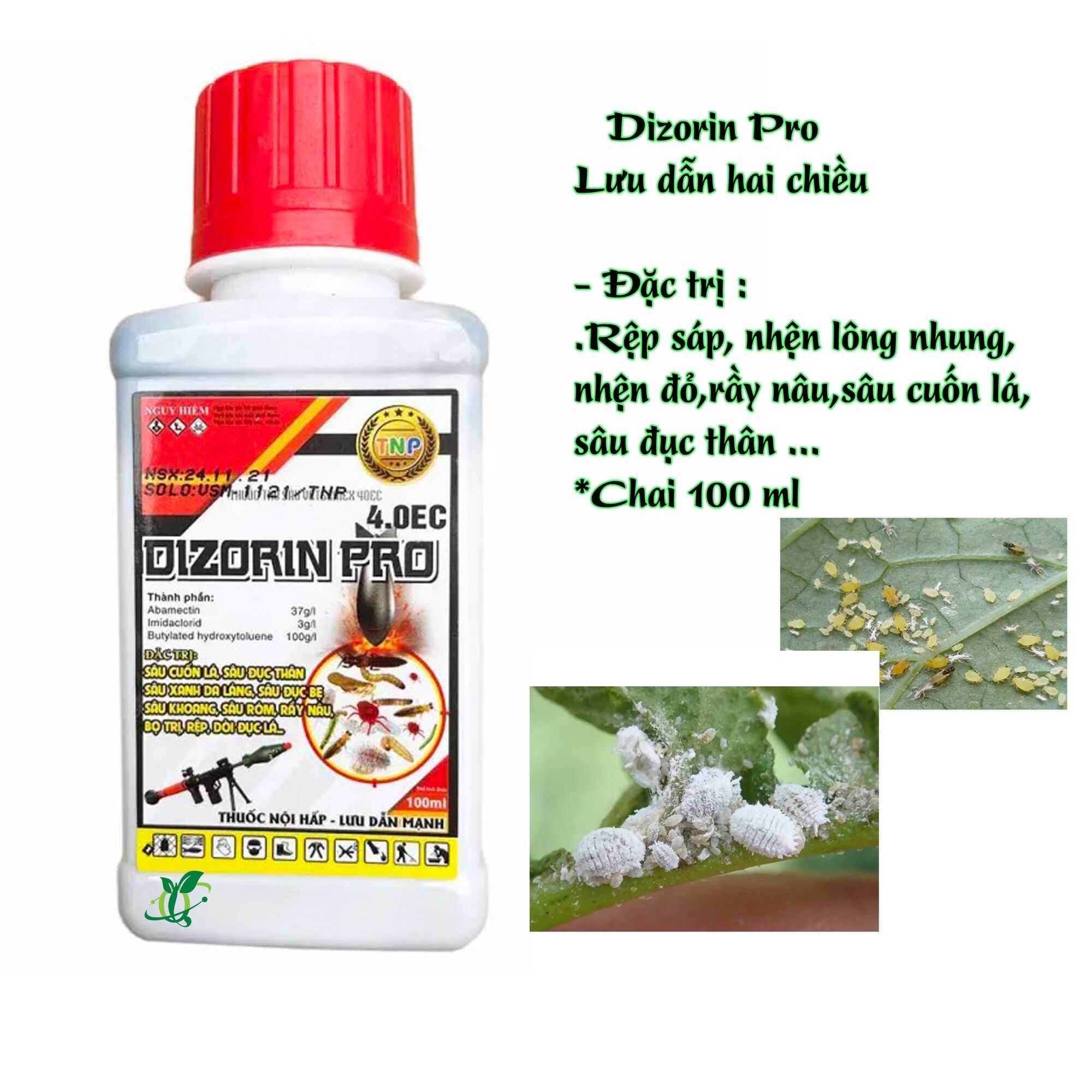 Dizorin Pro 40EC nội hấp và lưu dẫn trừ sâu,rệp sáp,bọ trĩ ,chai 100ml