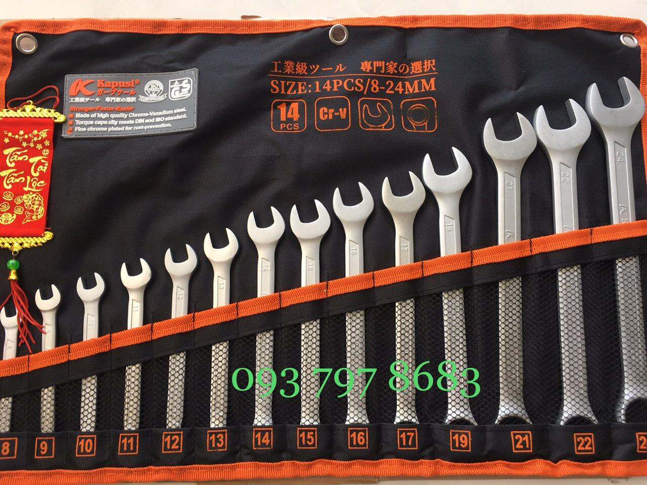 Bộ Cờ Lê Kapusi Japan 14 Chi Tiết 8-24 ( khoá vòng miệng)