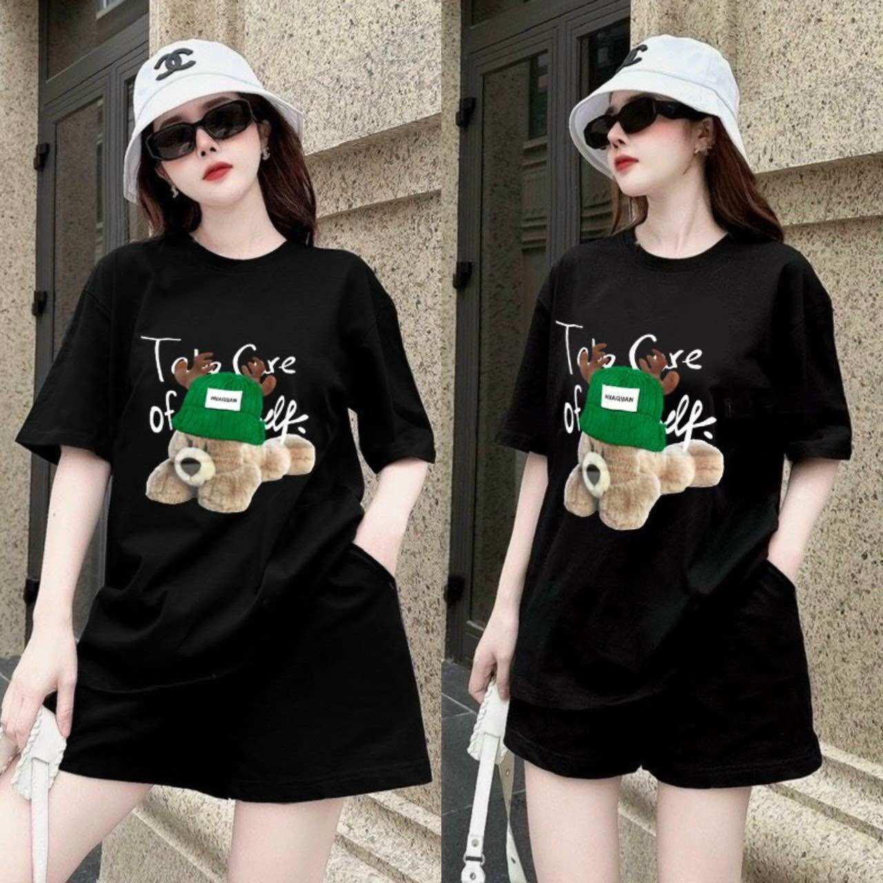 Hoàn tiền 15% - sét bộ short gấu cotton quảng châu cao cấp