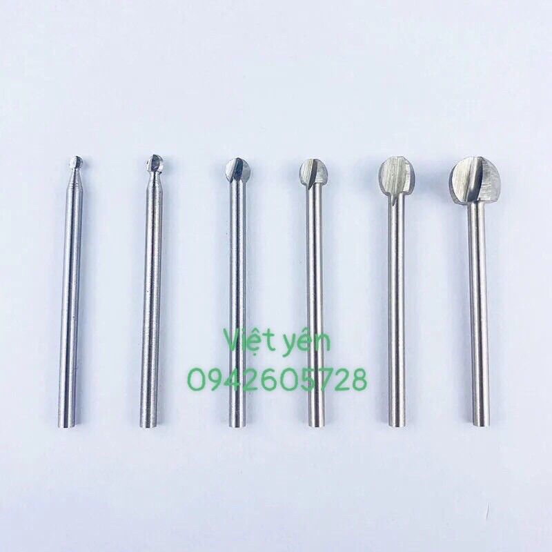 Bộ mũi khoan phá gỗ quả đào cán 3mm đầu phá 3,4,5,6,8,10mm -mũi phá tỉa gỗ hay làm gỗ lũa bonsai