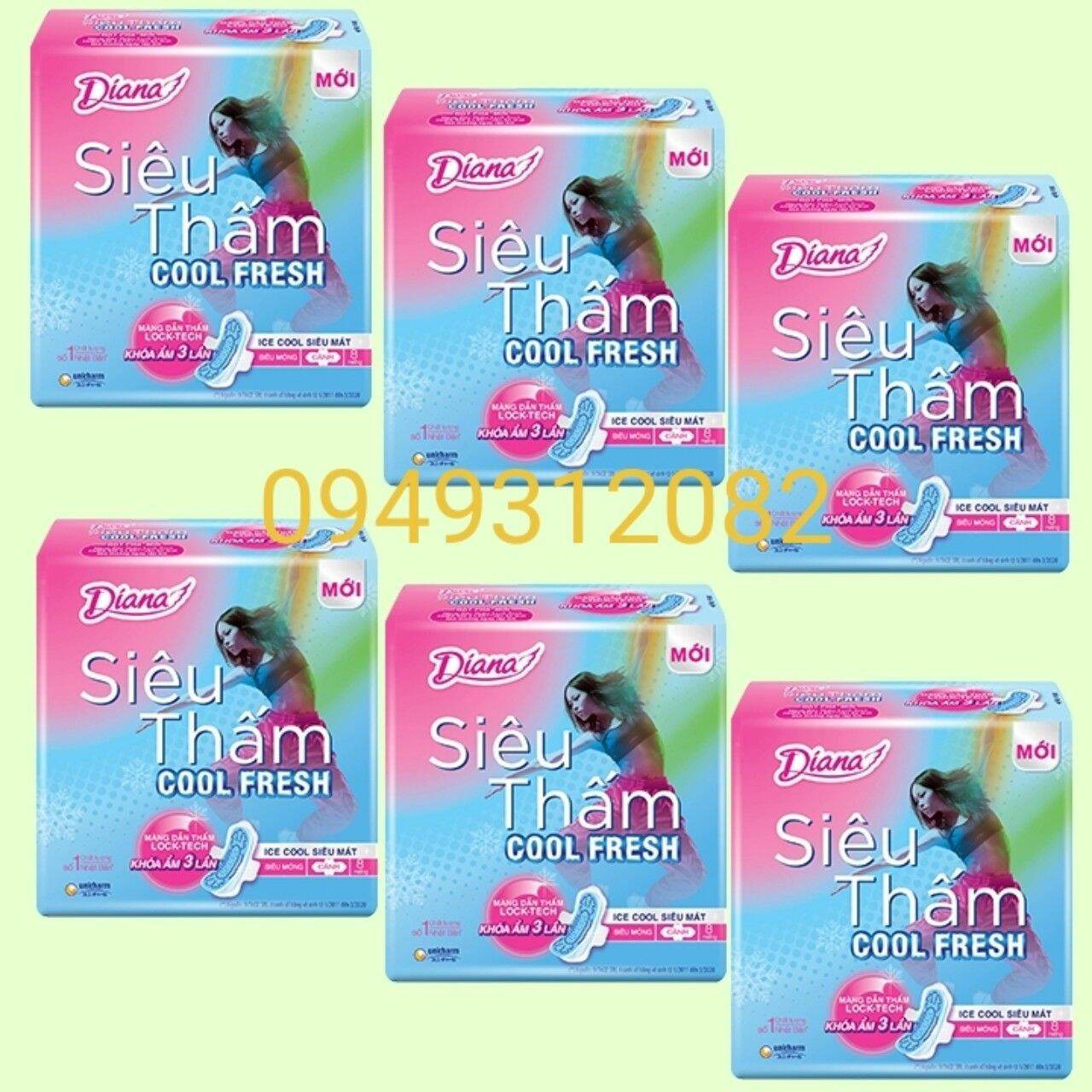 Combo 6 gói BVS Diana SIÊU THẤM COOLfresh cánh