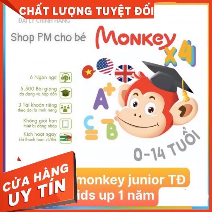 Combo monkey junior trọn đời + kids up 1 năm + vmonkey 3 tháng