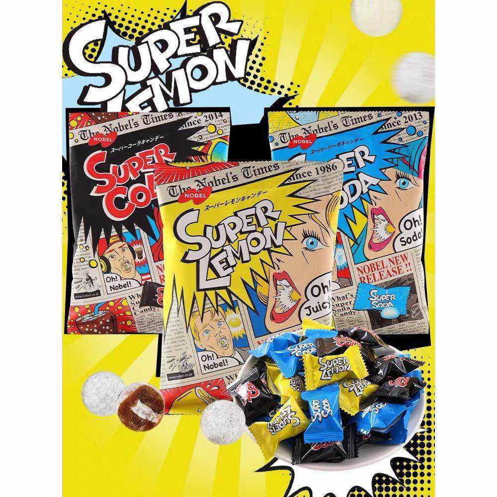 Kẹo Siêu Chua 3 Vị Super Cola Soda Lemon Nhật Bản - Ăn Vặt An Nhiên
