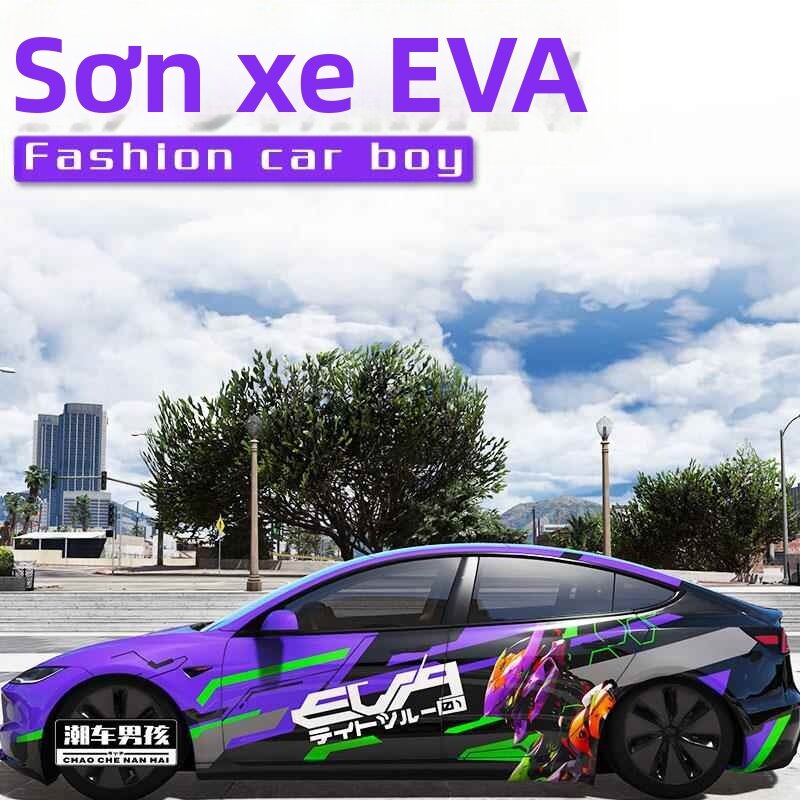 CANJING | Custom Anime EVA Themed Whole Car Sticker for Tesla Model 3/Y Giá 27,455,000 Đồng*Miễn phí vận chuyển