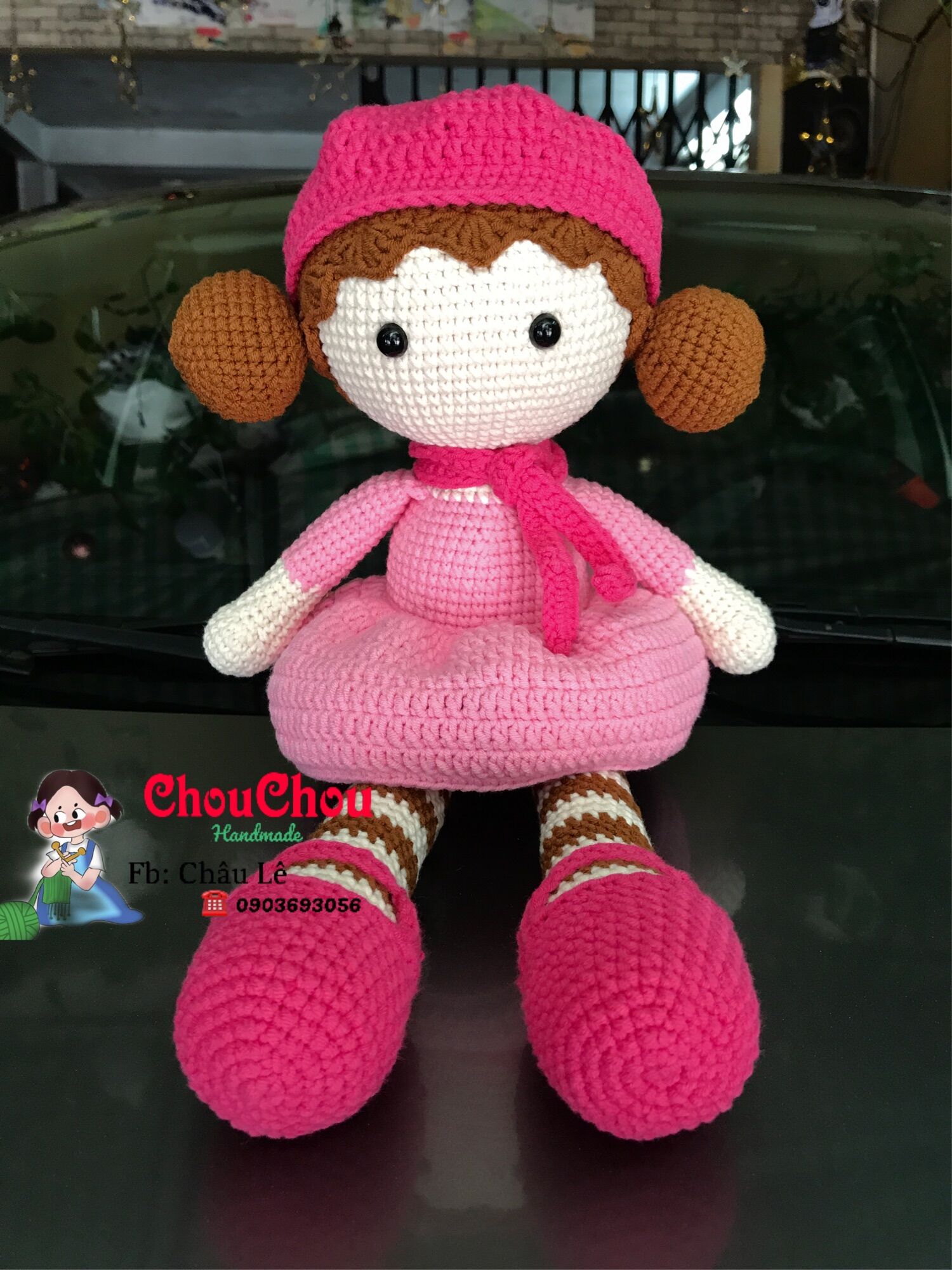 [HCM]Búp bê len móc nhồi bông handmade - Búp bê Aria handmade