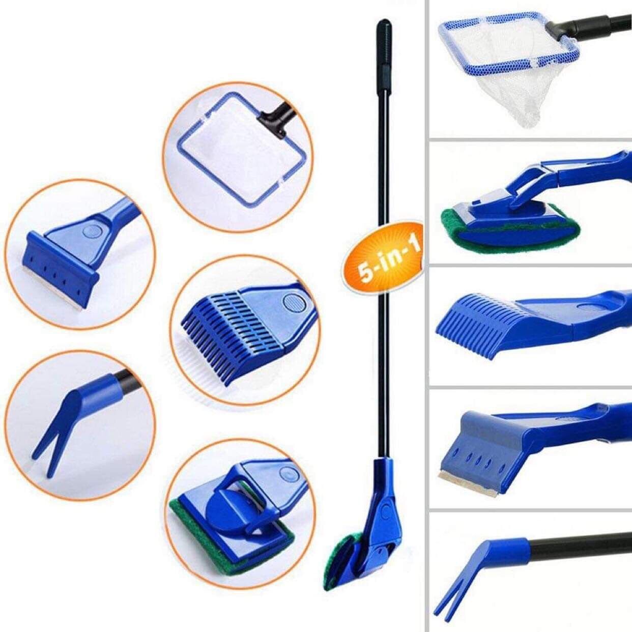 Bộ dụng cụ vệ sinh hồ cá cảnh 5in 1 đủ chức năng