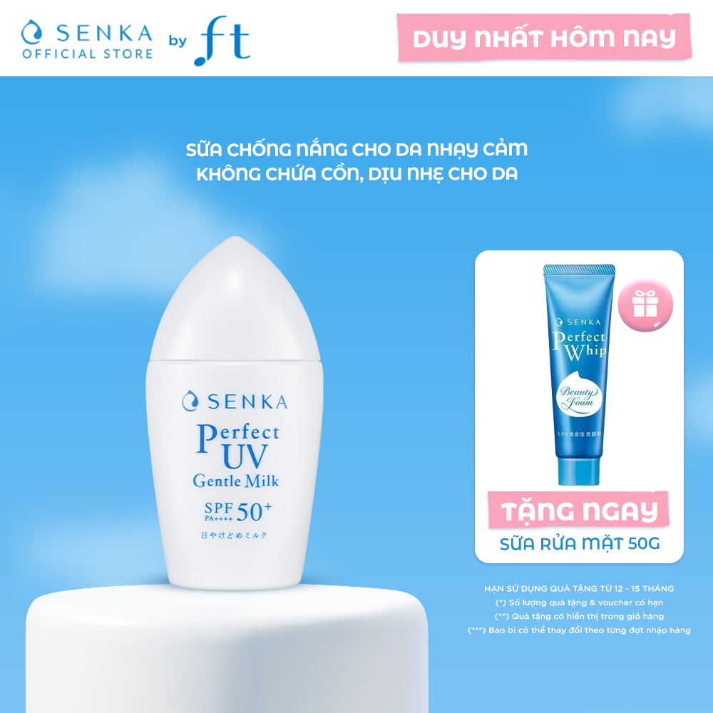 Sữa chống nắng cho da nhạy cảm SENKA PERFECT UV GENTLE MILK 40ML