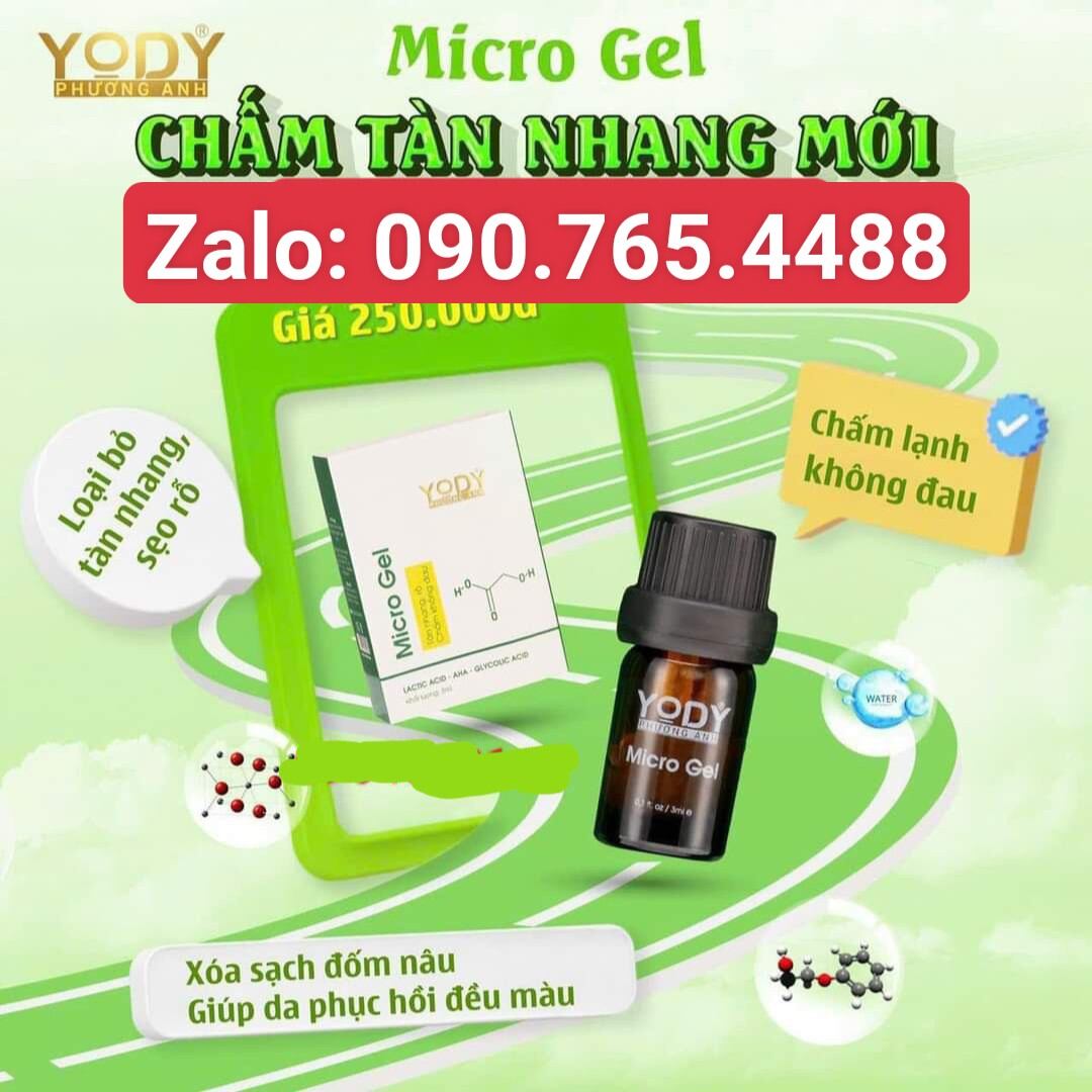 Gel ủ micro hút nám . chấm tàn nhang mới ko đau rát .yody phương anh